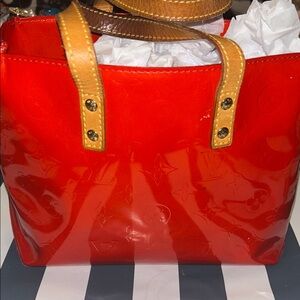 LV Red Designer Mini Tote Bag